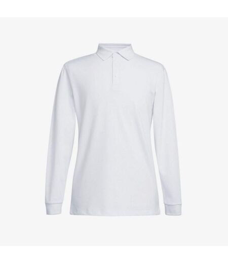 Brook Taverner Mens Frederick Long-Sleeved Polo Shirt (White)