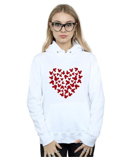 Disney - Sweat à capuche MICKEY MOUSE HEART SILHOUETTE - Femme (Blanc) - UTBI10620
