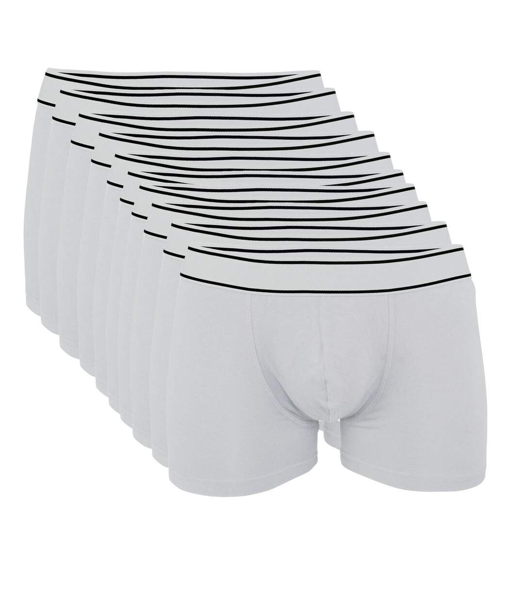 Lot 10 Boxers shorty Homme K800 - coton - blanc