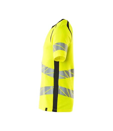 T-shirt Accelerate Safe Homme Jaune Fluo Bleu Marine Foncé Mascot