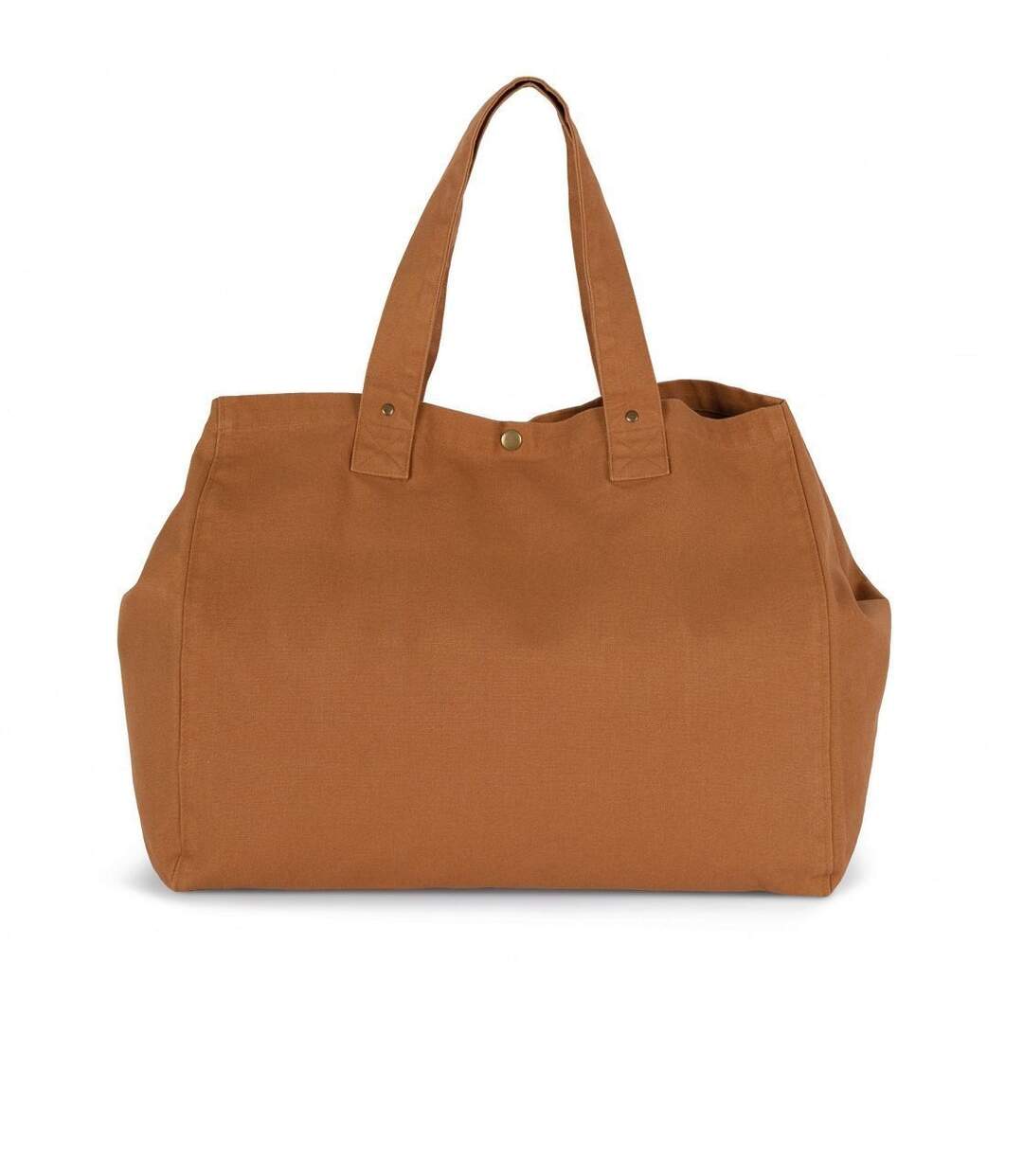 Sac shopping en coton délavé - KI3208 - marron caramel-1