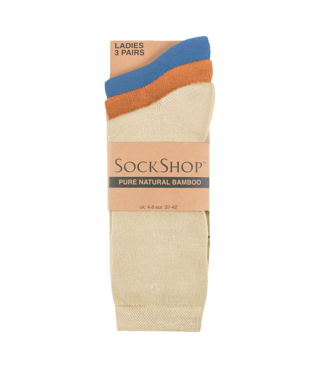 3 Pack Ladies Plain Bamboo Socks - Soft Breathable Everyday Comfort Socks-2