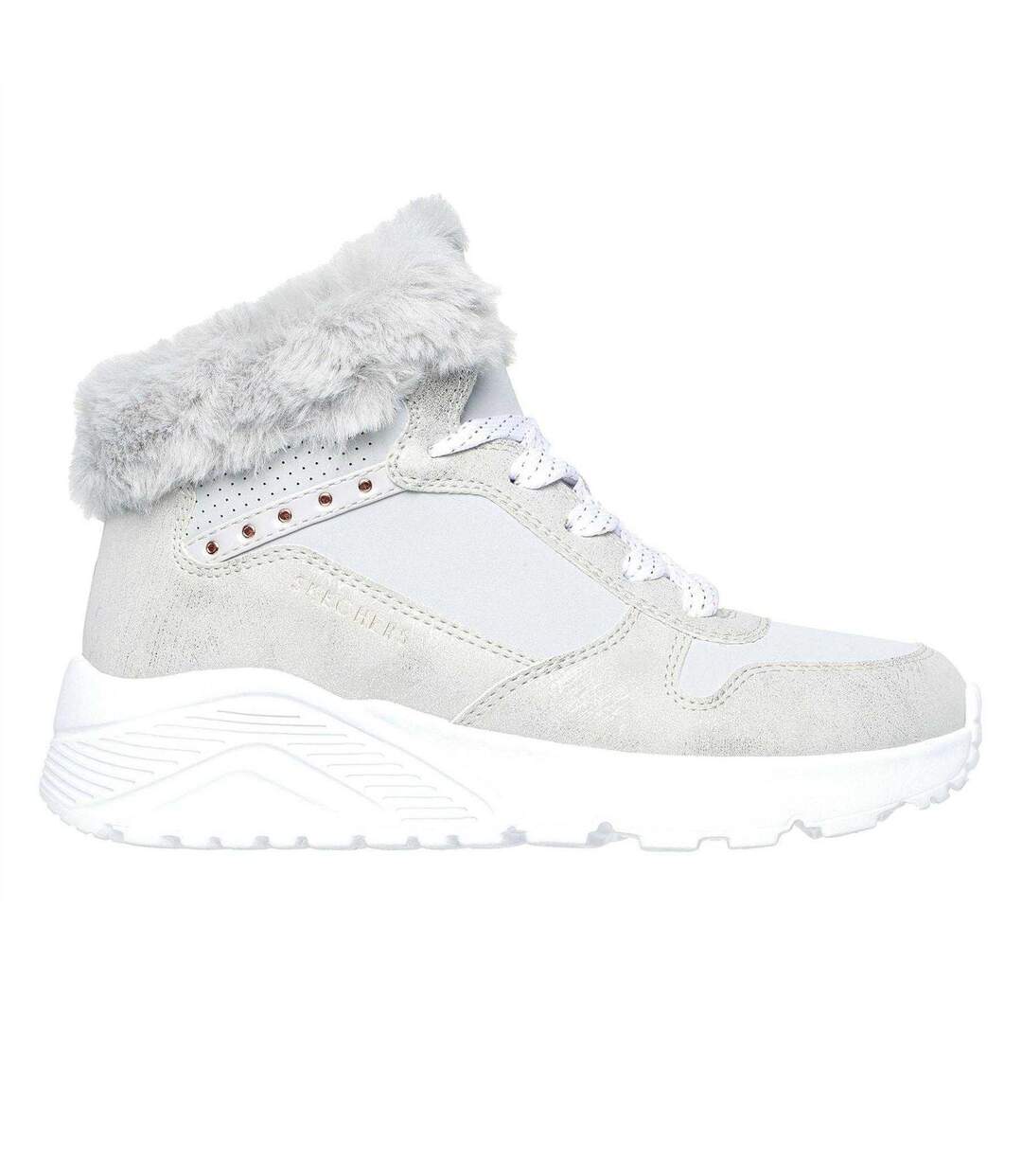 Childrens/kids Uno Lite High Top Trainers Grey Skechers-1