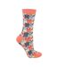 1 Pack Ladies Novelty Dusky Pink Happy Cat Bamboo Socks-1