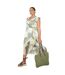 Womens/ladies tropical ruffle hem plus midi dress green Dorothy Perkins