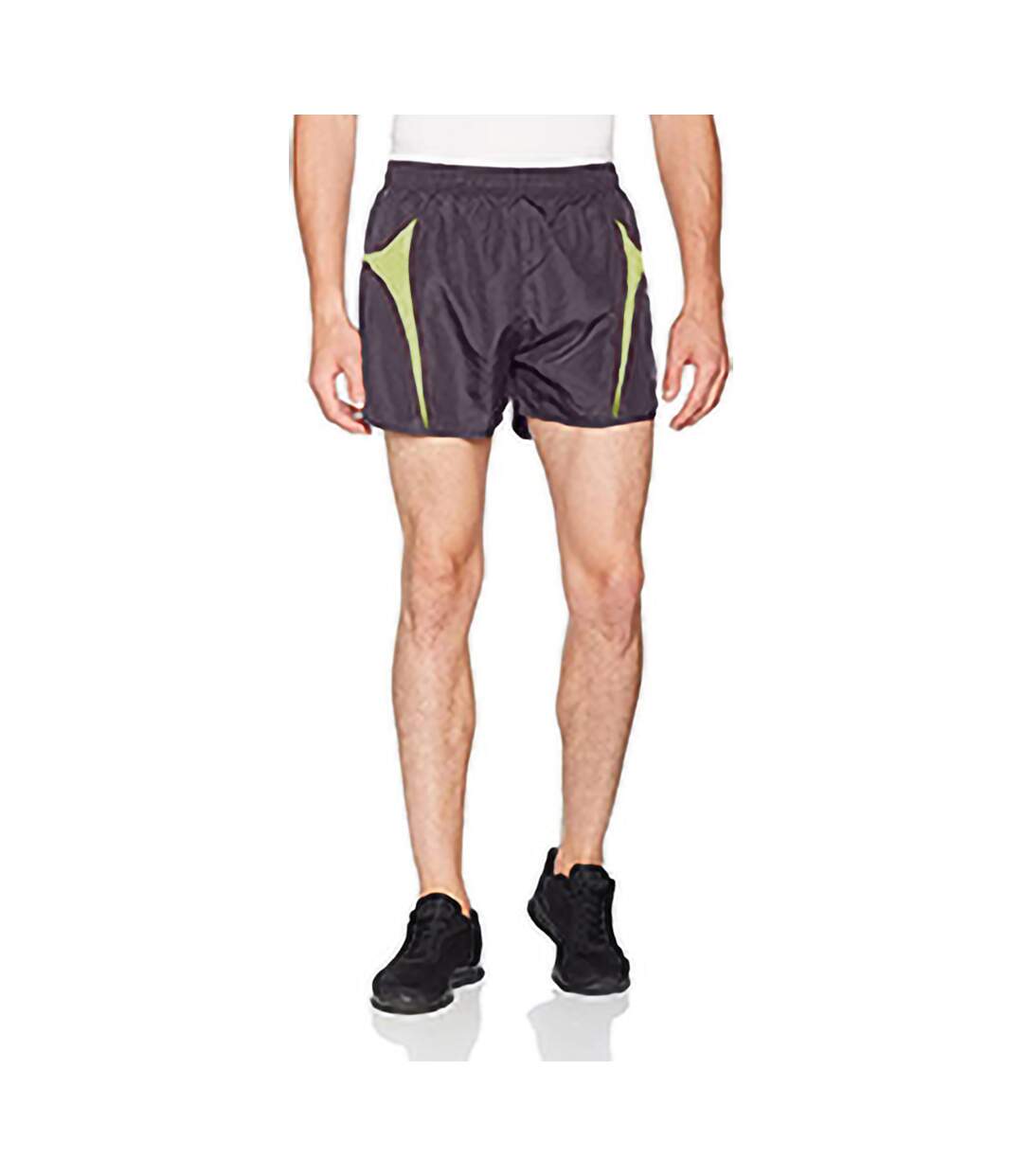 Short de course homme gris/vert citron Spiro-3