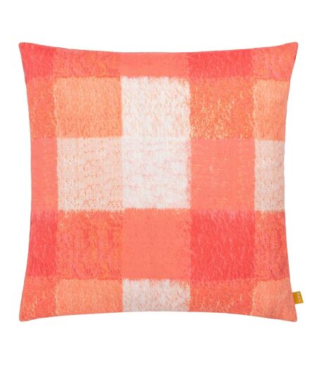 Checked outdoor cushion cover 50cm x 50cm pink Evans Lichfield