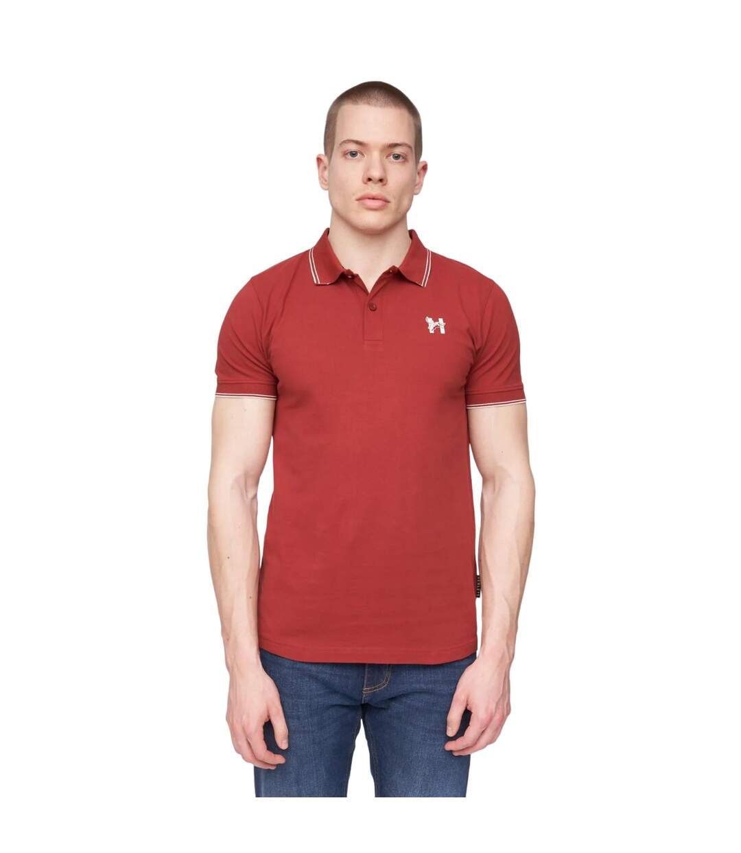 Polo Henflare Homme Rouge Foncé Henleys-2