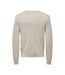 Pull beige homme only & sons life crew knit-2