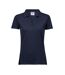 Womens/ladies Luxury Stretch Polo Shirt Navy Tee Jays-1