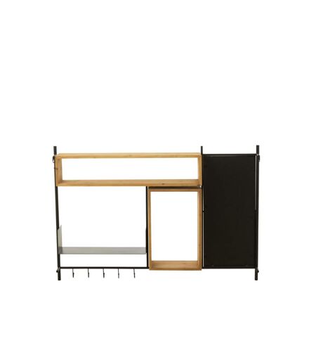 Patère Murale & Miroir Tina 130cm Noir & Naturel