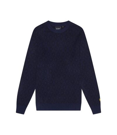 Pull intarsia monogram pour hommes bleu marine foncé Lyle & Scott Lyle & Scott