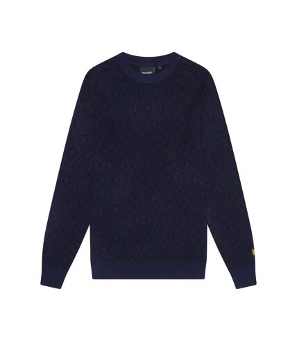 Pull intarsia monogram pour hommes bleu marine foncé Lyle & Scott Lyle & Scott