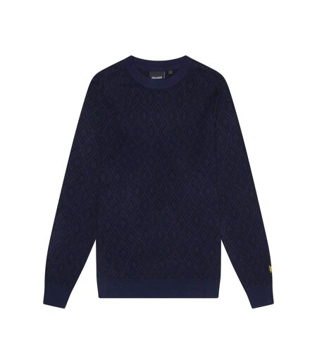 Pull intarsia monogram pour hommes bleu marine foncé Lyle & Scott Lyle & Scott