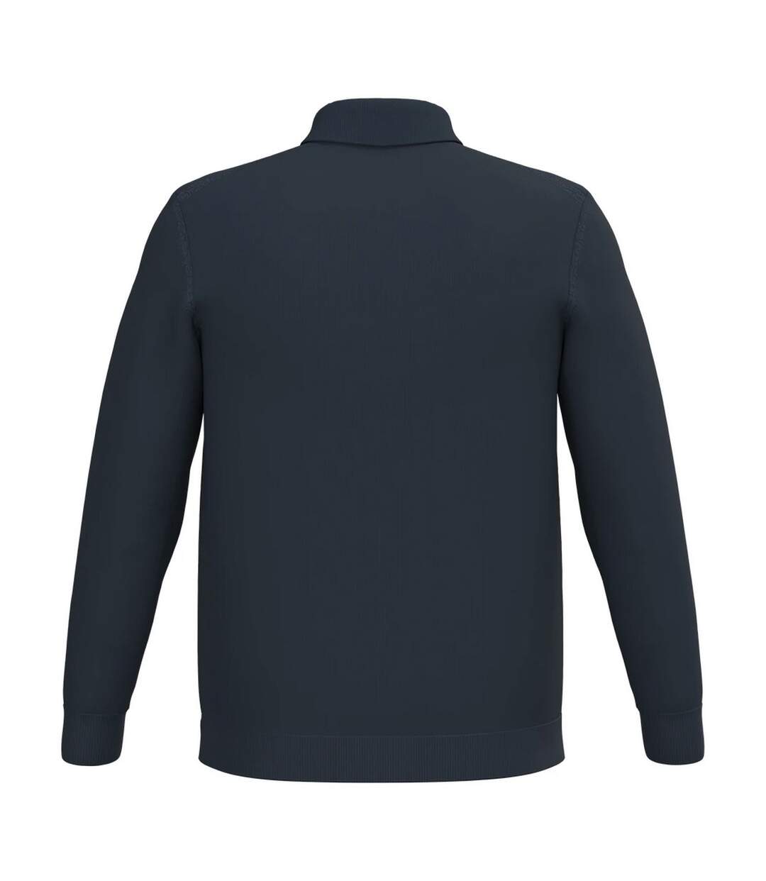 Mens Knitted Long-sleeved Polo Shirt Navy Spasso-2