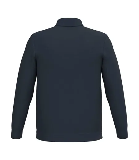 Mens Knitted Long-sleeved Polo Shirt Navy Spasso