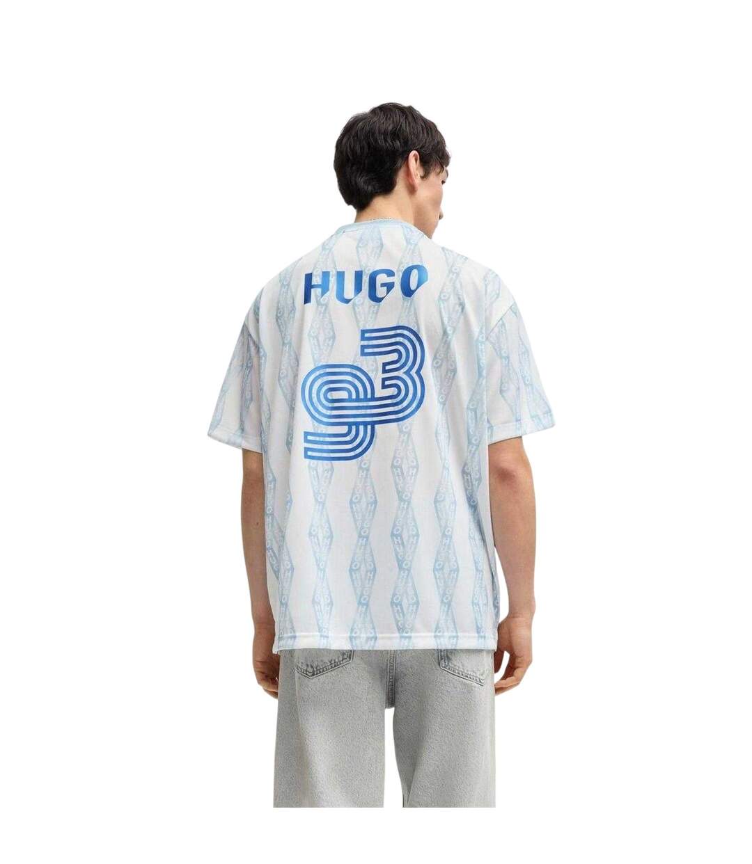 Mens Notbal Diamond Geo Regular T-shirt White Hugo-3