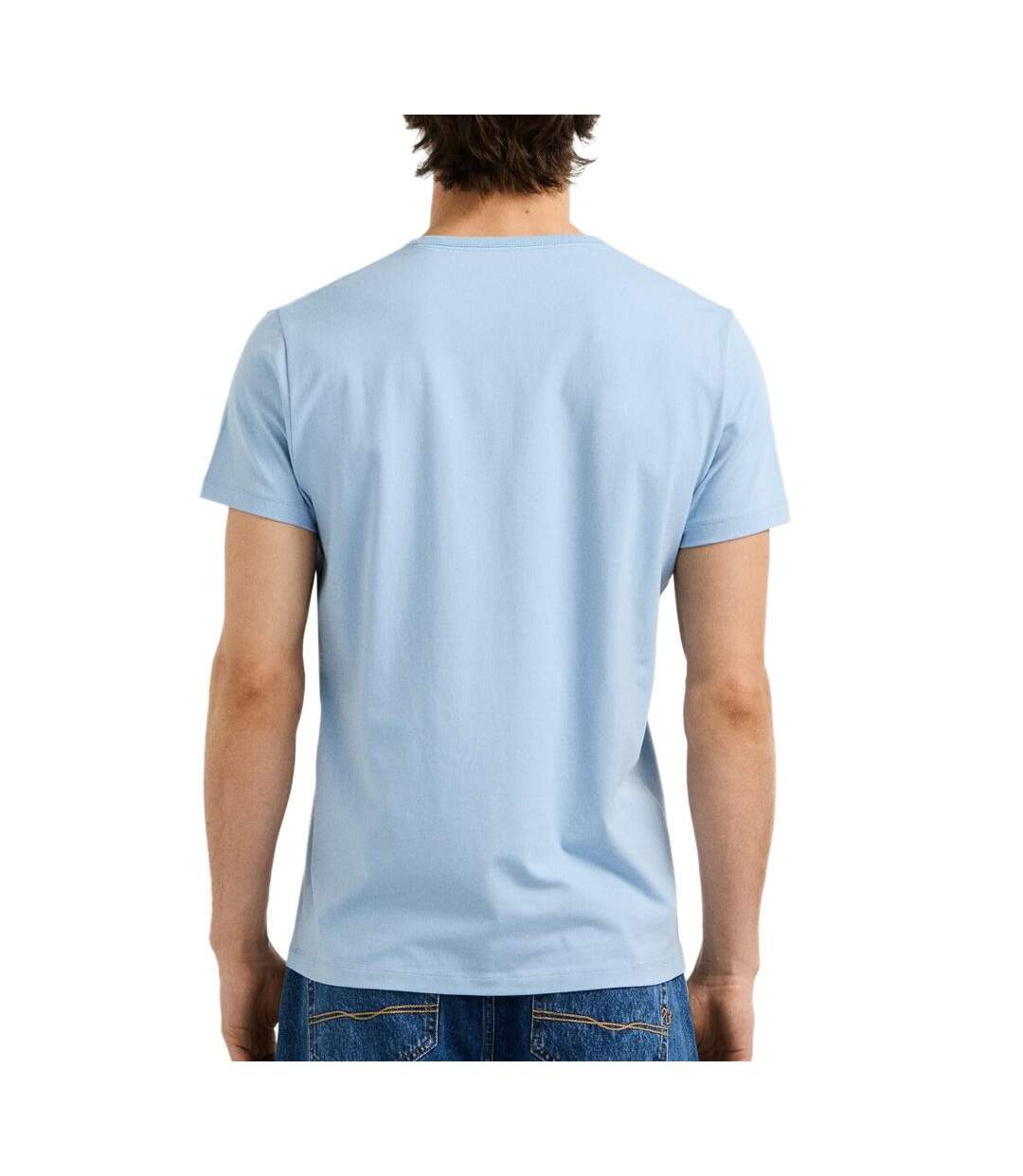 T-Shirt bleu clair royal homme pepe jeans original-2
