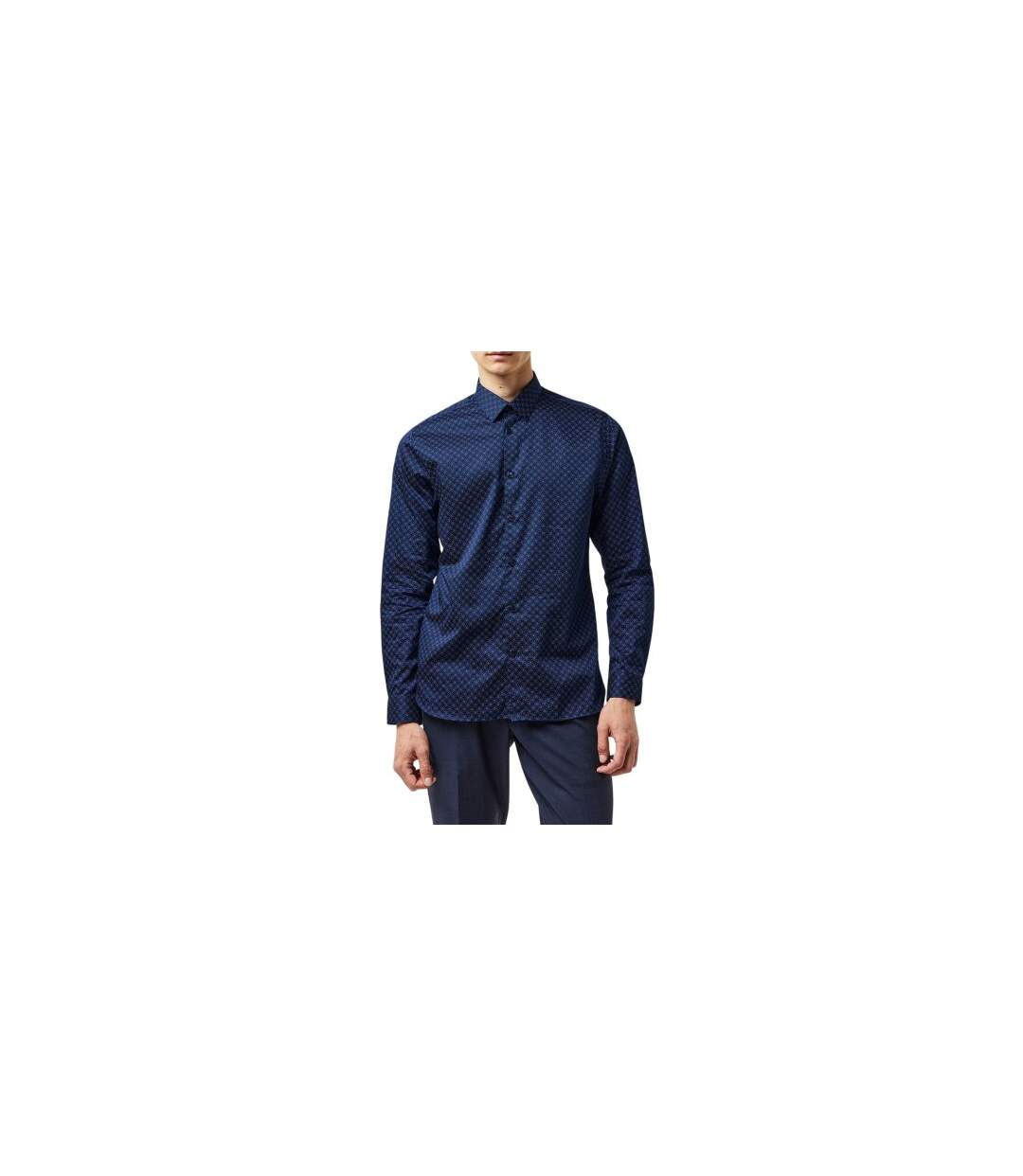 Chemise Habillée Motif/style Géométrique Homme Bleu Marine Ted Baker-1