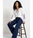 T-shirt long brodé manches longues-3