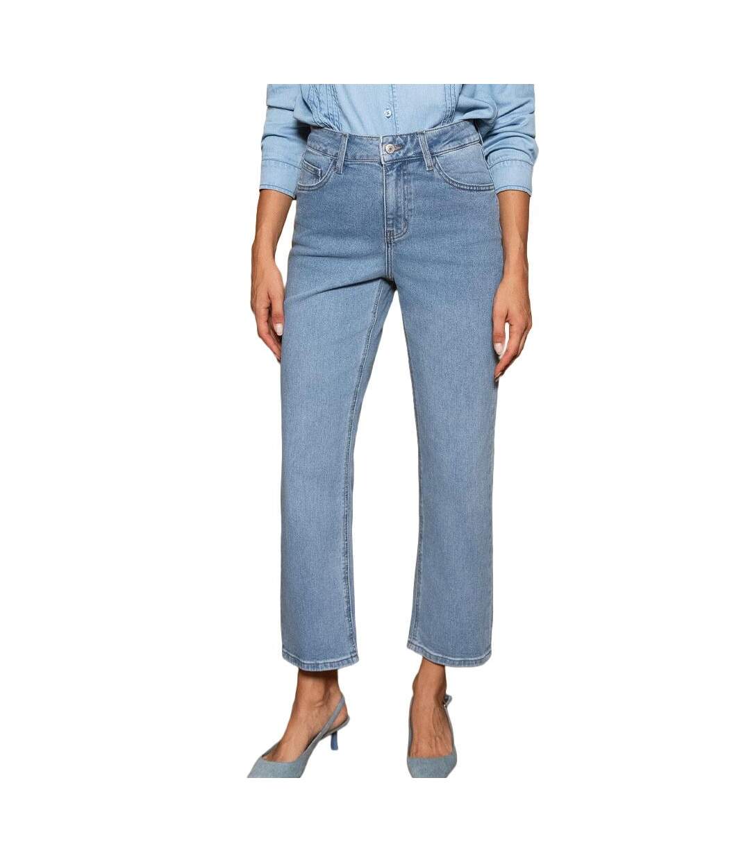 Jean droit femme bleu oraije solange-1