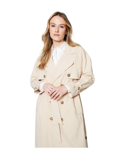 Womens/ladies double-breasted trench coat cream Dorothy Perkins