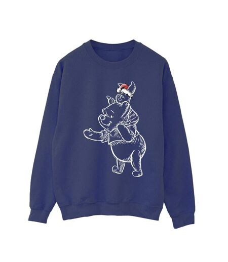 Disney Sweat-shirt de Noël Winnie The Pooh Piglet Womens/Ladies (Bleu marine) - UTBI43028