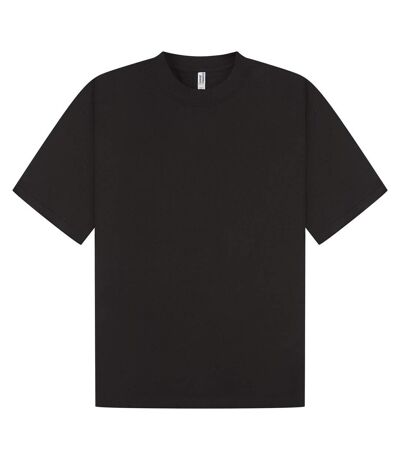 T-shirt oversize unisexe adulte en coton peigné ringspun à encolure allongée noir Casual Classics