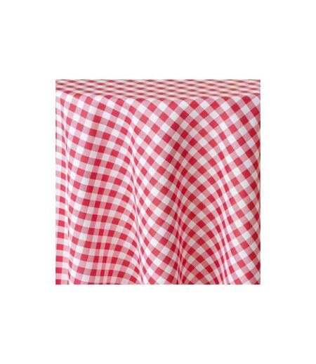 Nappe Ronde Antitache Imprimé Vichy 180cm Rouge