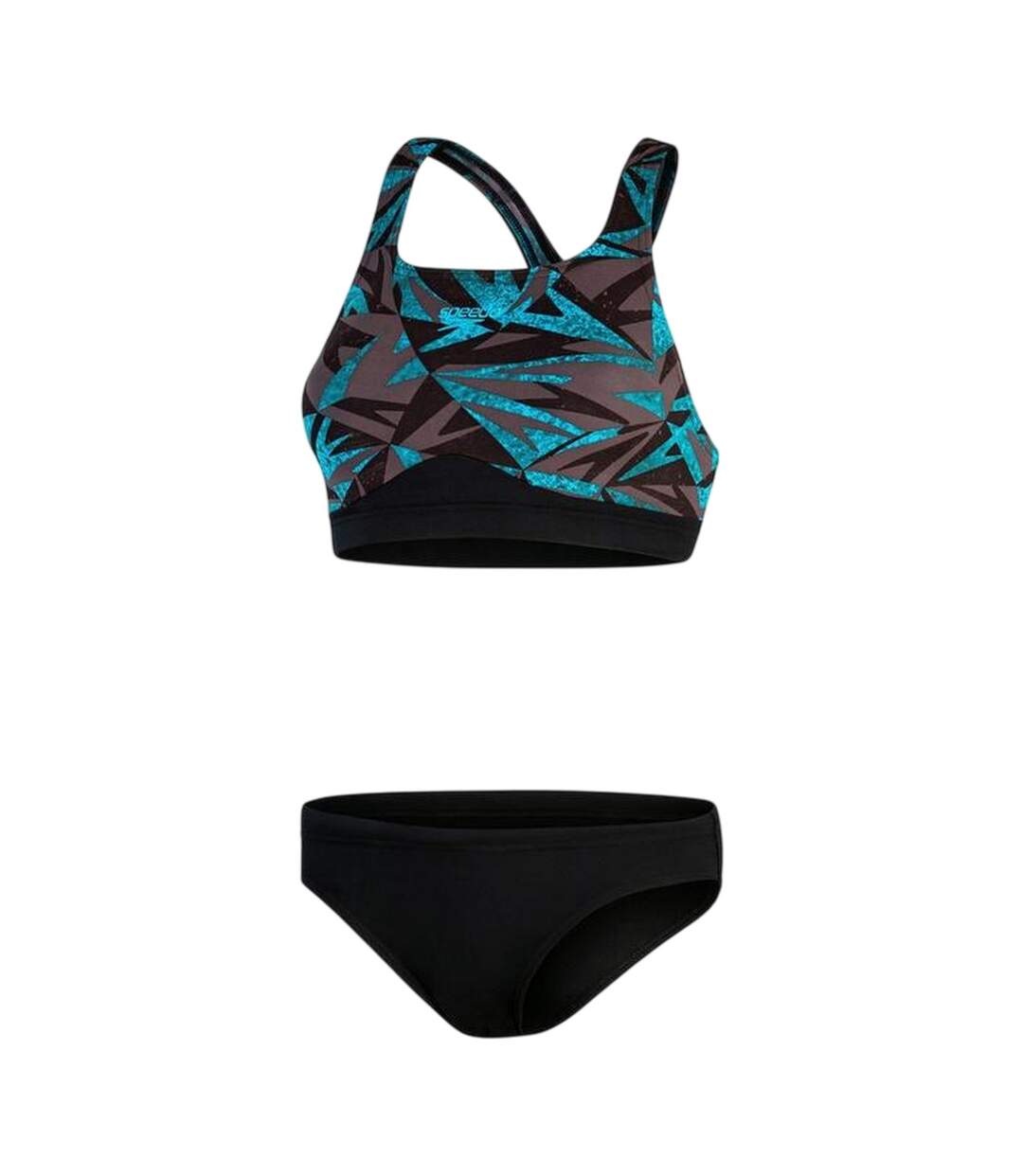 Ensemble De Maillot De Bain 2 Pièces Motif/style Géométrique Femme Noir Bleu Imprimé Speedo-2