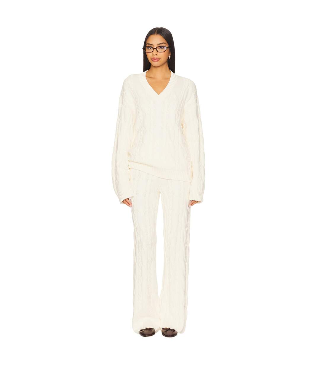 Pantalon Femme Crème 4th & Reckless-1