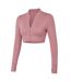 Veste Manches Longues Sport Motif/style Logo Femme Rose Clair Missy Empire-2