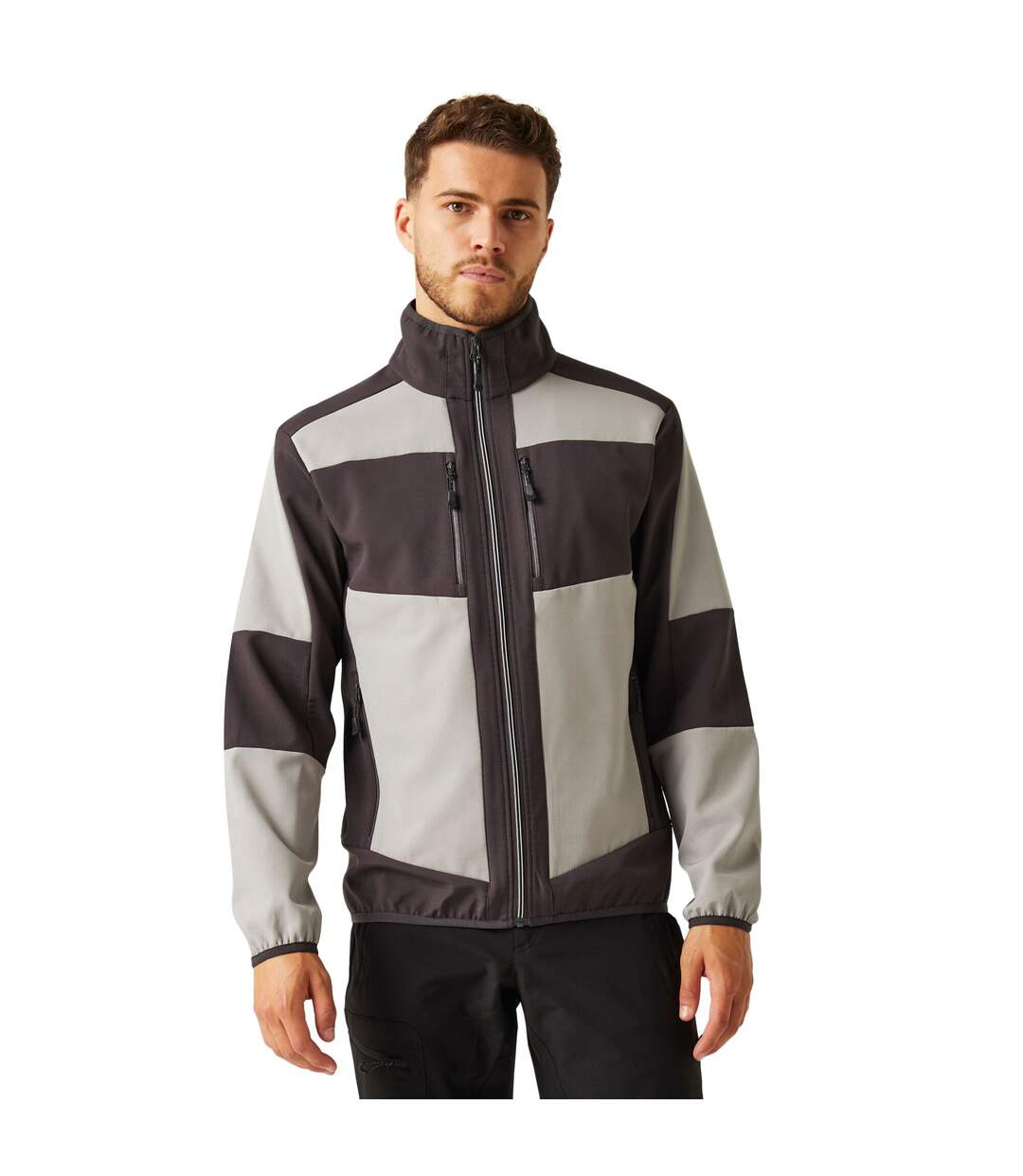 Unisex Adult 2 Layer Soft Shell Jacket Mineral Grey Ash Regatta Professional-3