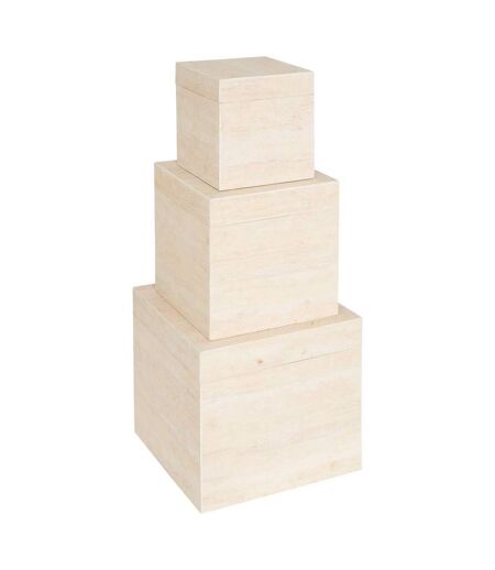Lot de 3 Boîtes de Rangement Tineo 33cm Beige