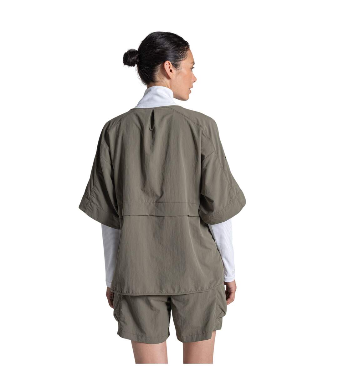 Chemisier Manches Courtes Medina Femme Vert Kaki Craghoppers-3
