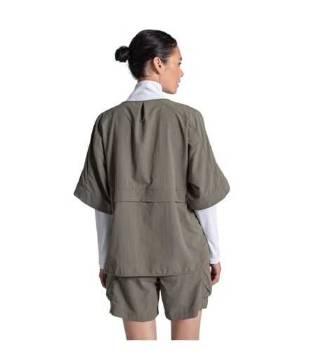 Chemisier Manches Courtes Medina Femme Vert Kaki Craghoppers