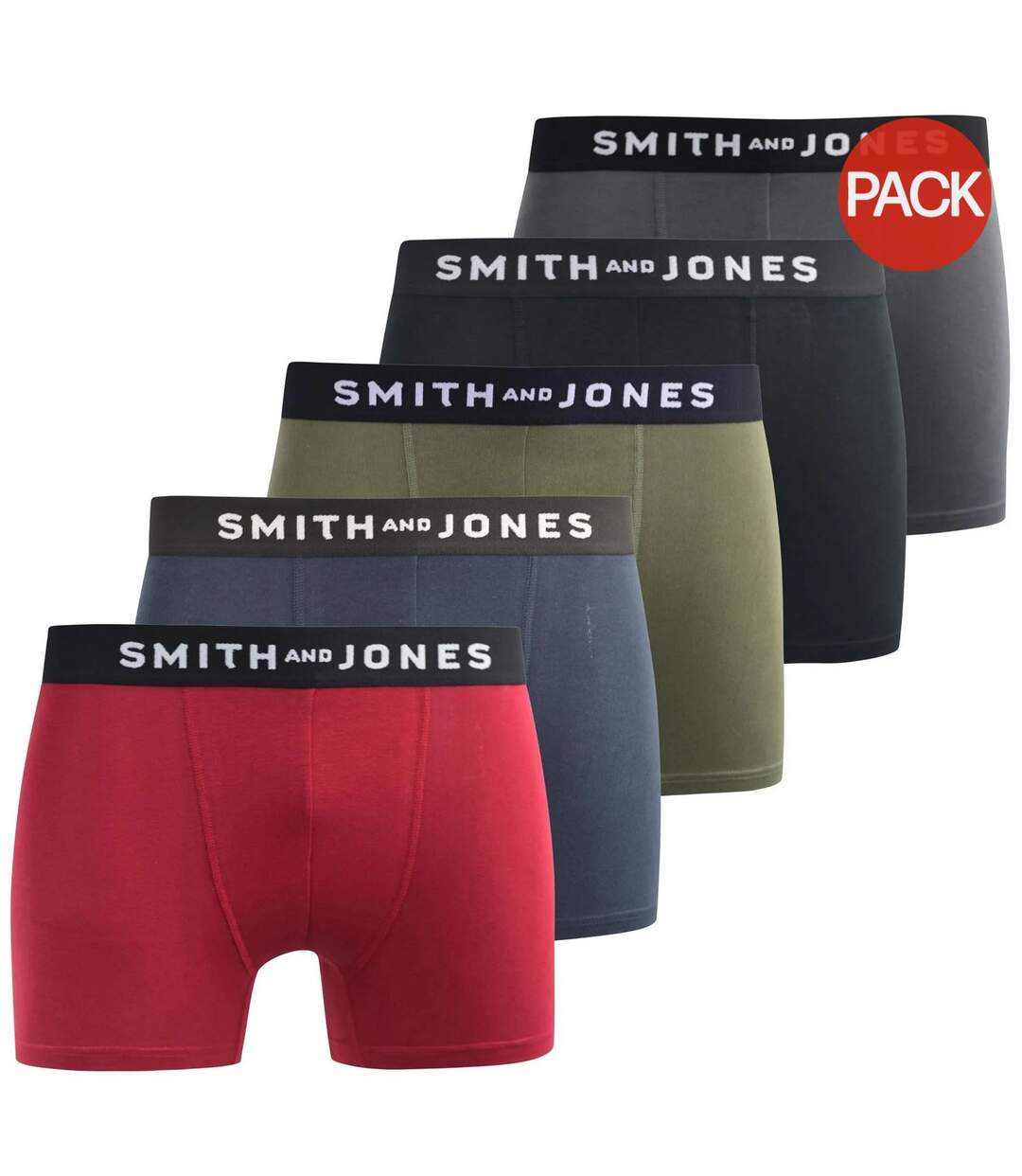 Pack of 5  Mens cedar boxer shorts  multicoloured Smith & Jones-1