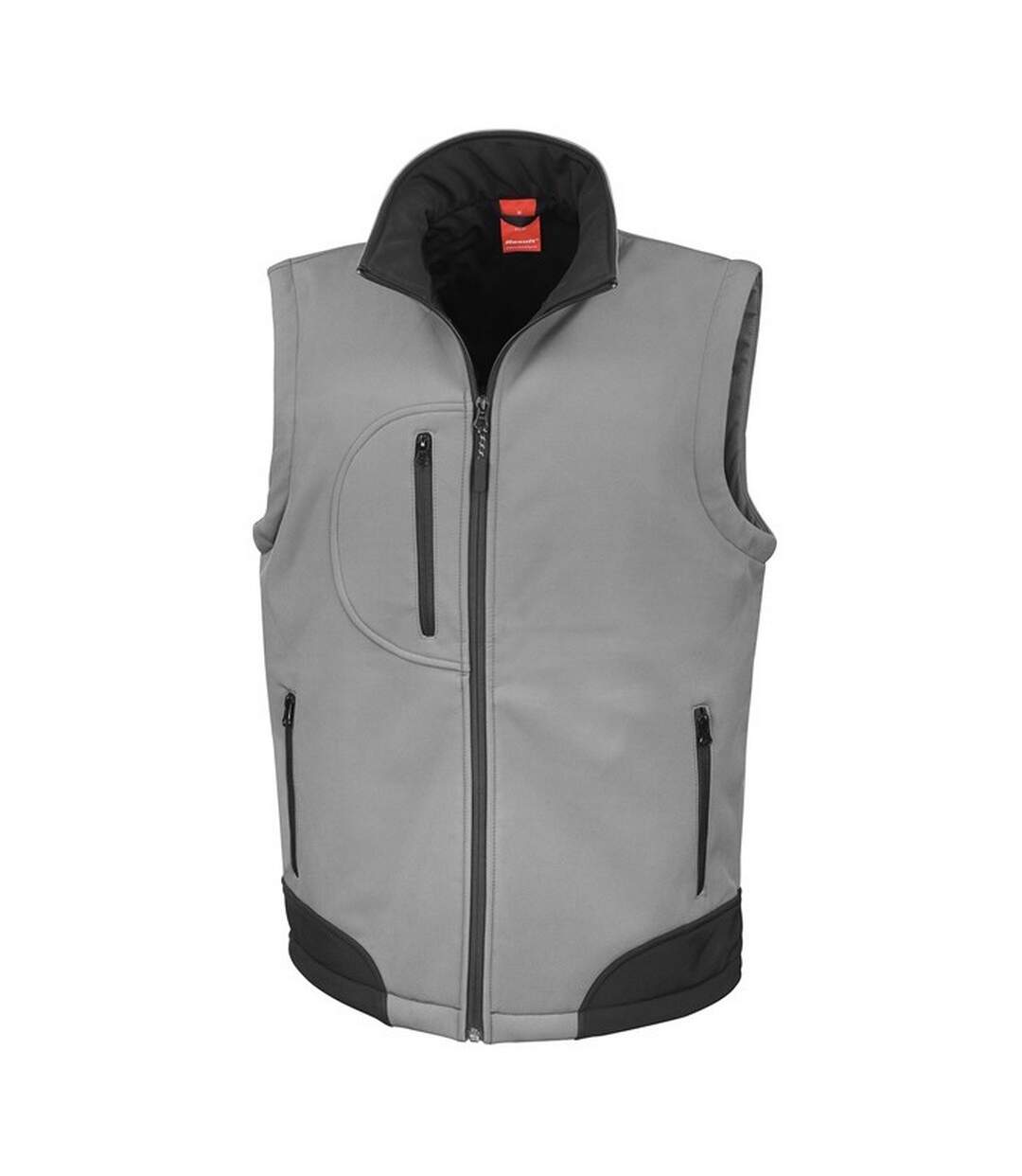 Mens softshell body warmer workguard grey/black Result-1