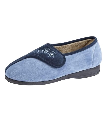 Gemma chaussons à scratch femme bleu marine/bleu Sleepers