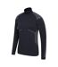 Mens freestyle seamless zip neck base layer top black Mountain Warehouse