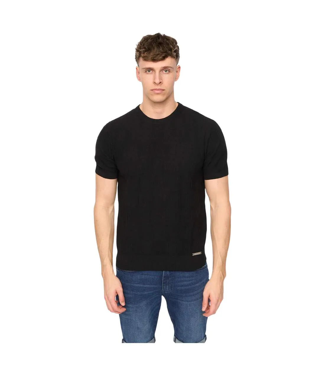 Mens Littleton Knitted T-shirt Black Duck And Cover-2