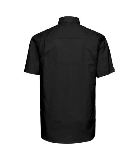 Russell Collection Mens Short Sleeve Easy Care Oxford Shirt (Black) - UTBC1025