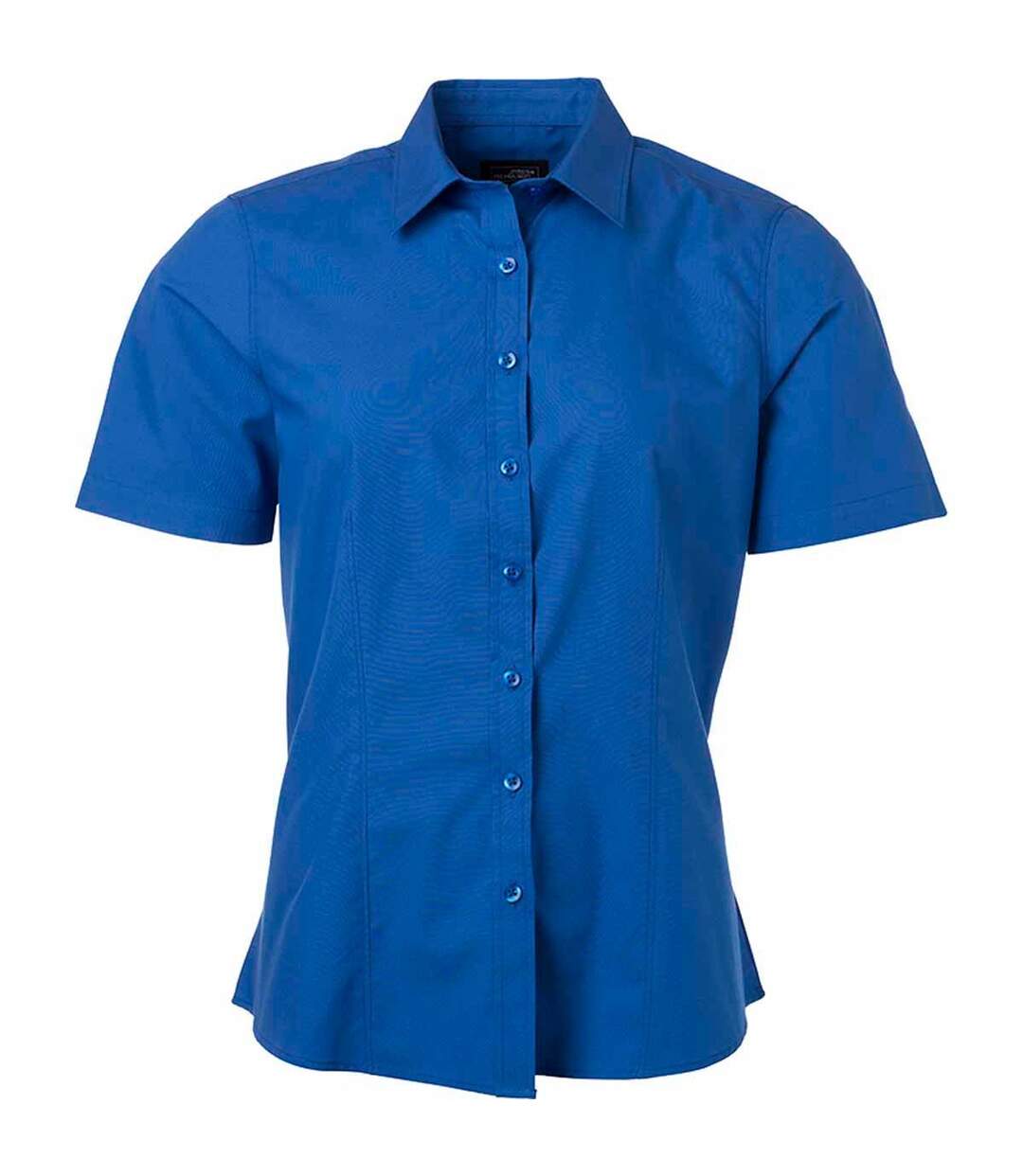 chemise popeline manches courtes - JN679 - femme - bleu roi-1