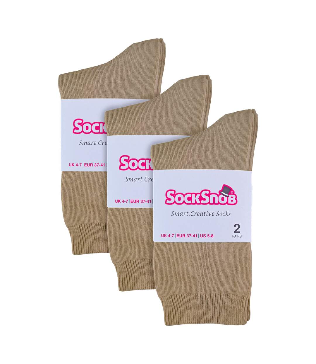 6 Pairs Ladies Plain Cotton Rich Dress Socks-2