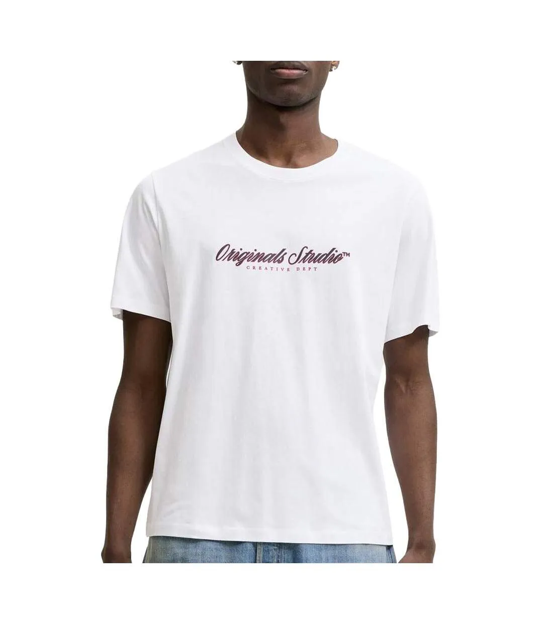 T-Shirt blanc homme jack & jones montauk-1