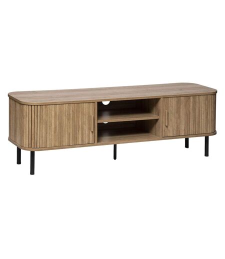 Meuble tv 2 portes coulissantes Colva - Marron et noir