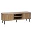 Meuble tv 2 portes coulissantes Colva - Marron et noir-1