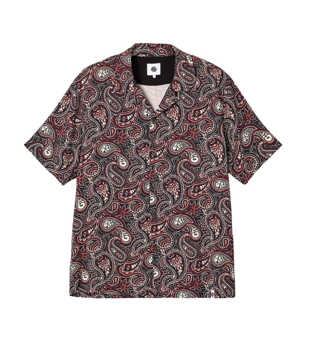 Mens Paisley Regular Short-sleeved Shirt Black Multicoloured Pretty Green-2