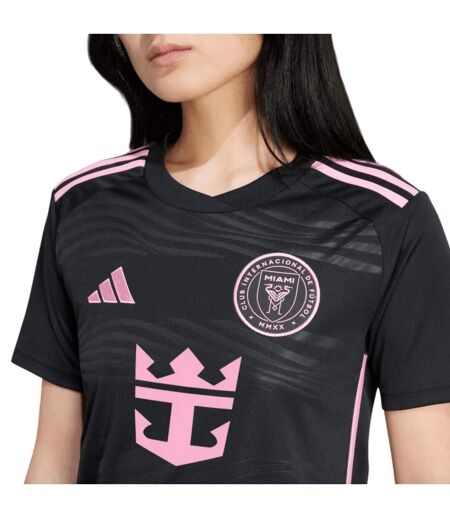 Womens/ladies Inter Miami Cf Short-sleeved Football Jersey Black Pink Adidas