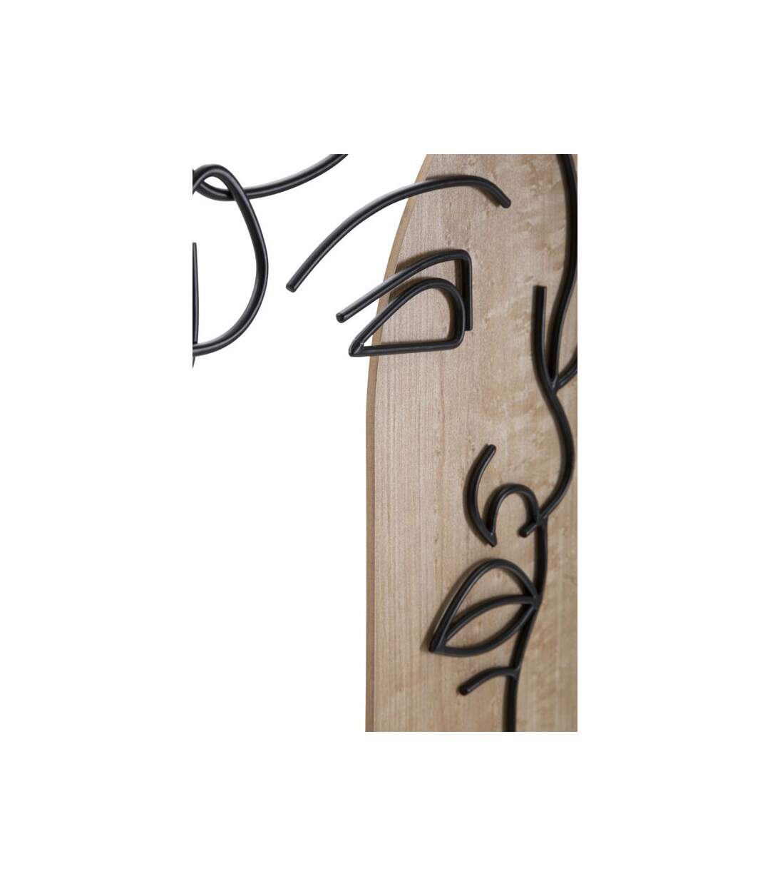 Décoration Murale Encadrée David Profil 80cm Naturel & Noir-4